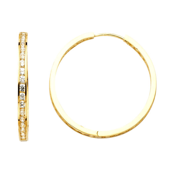 ER1138 CZ Hoop Earrings