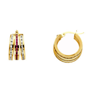 ER1146 CZ Hoop Earrings