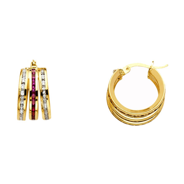 ER1146 CZ Hoop Earrings